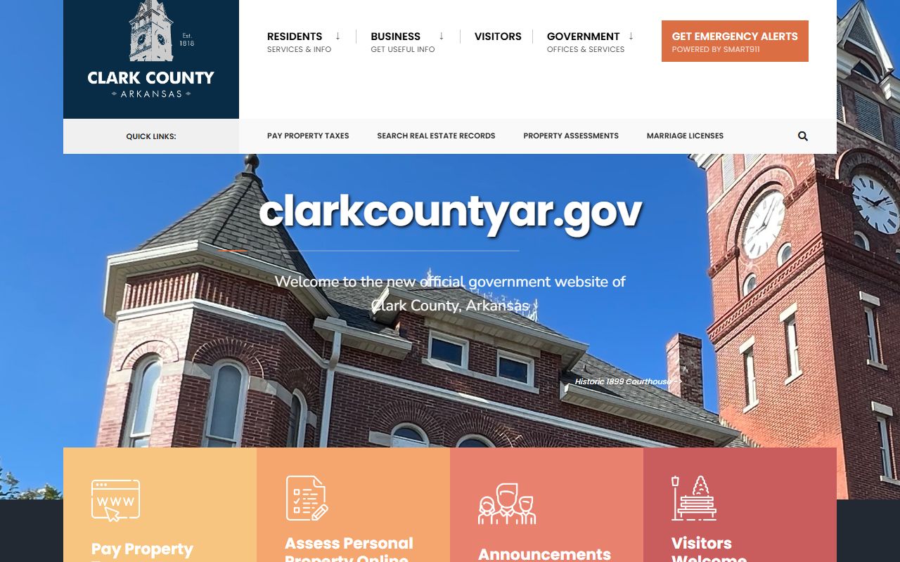 Clark County government website for felony records access