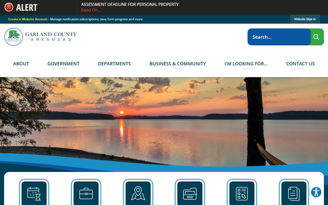Garland County government website for felony records access