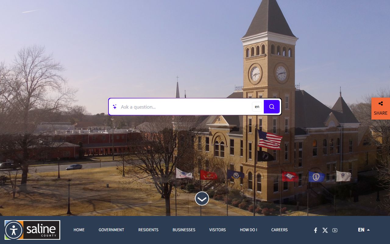 Saline County government website for felony records access